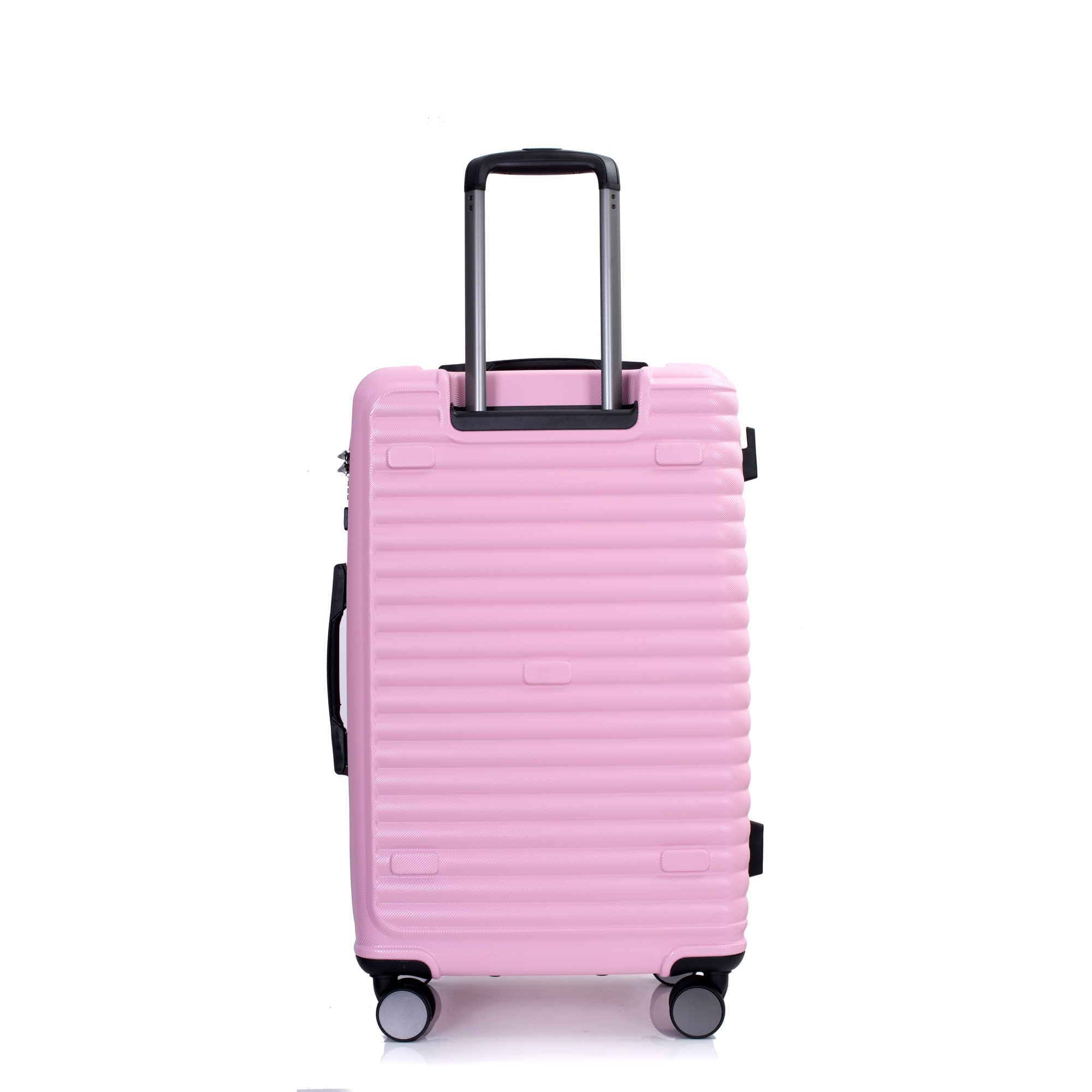 3 Piece Luggage Sets PC+ABS Lightweight Suitcase with Two Hooks, 360° Double Spinner Wheels, TSA Lock, (21/25/29) Pink