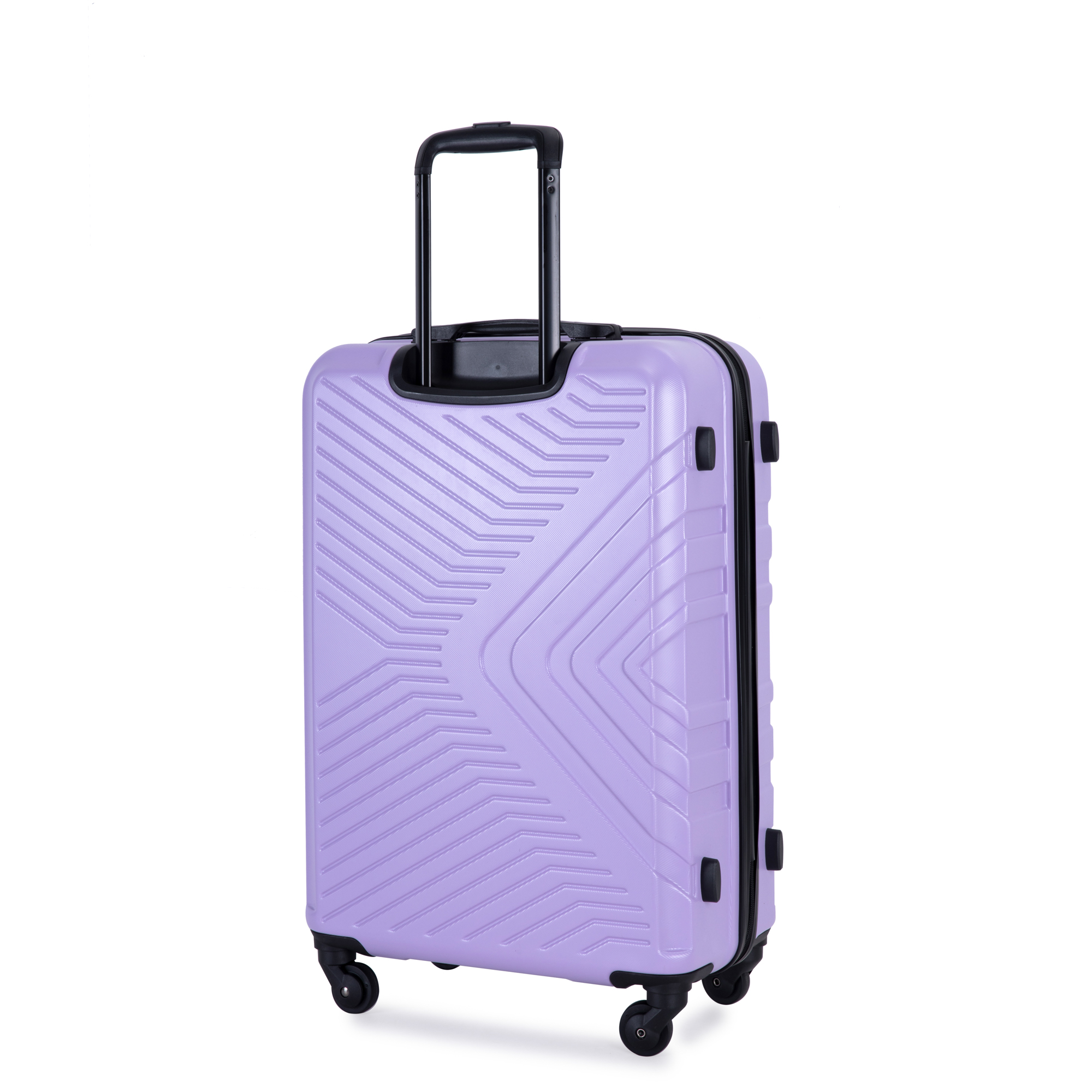 3 Piece Luggage Sets ABS Lightweight Suitcase with Two Hooks, Spinner Wheels, TSA Lock, (20/24/28), LIGHT PURPLE