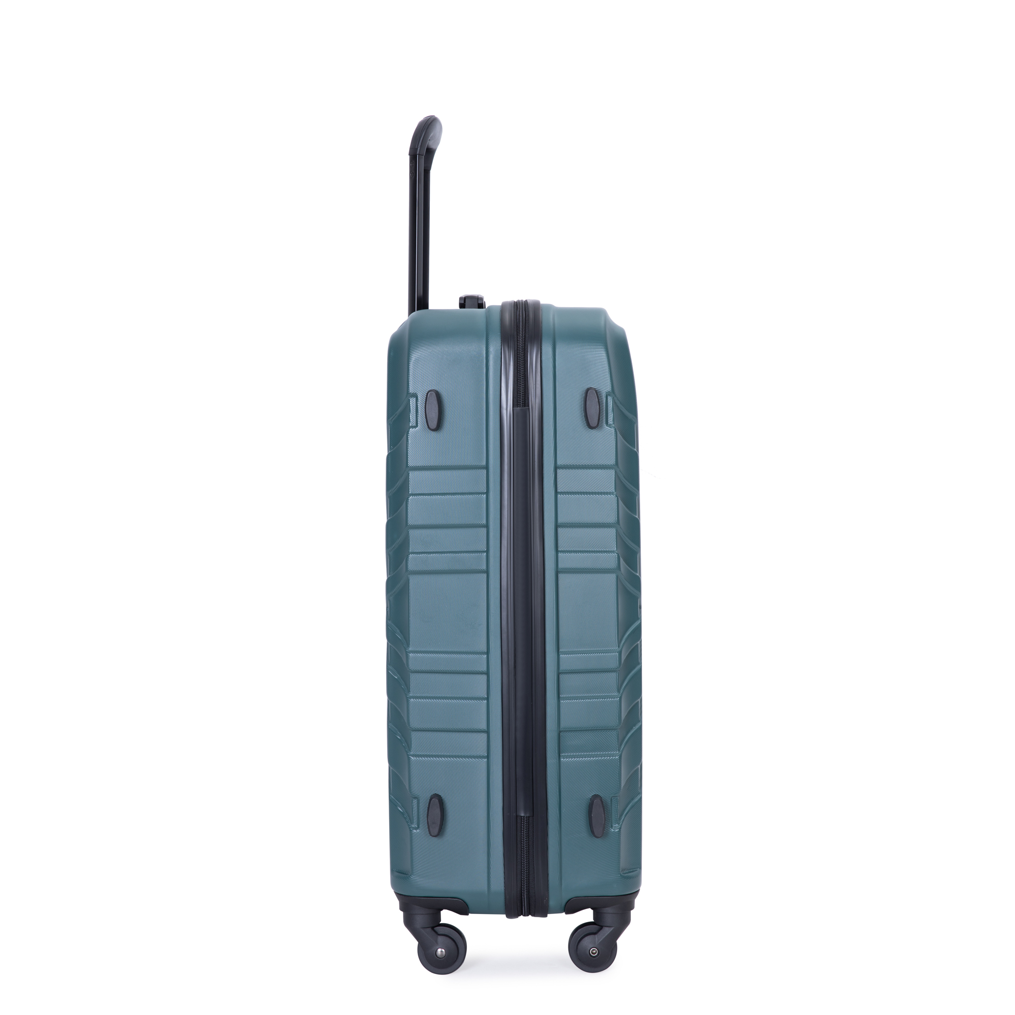 3 Piece Luggage Sets ABS Lightweight Suitcase with Two Hooks, Spinner Wheels, TSA Lock, (20/24/28), DARK GREEN