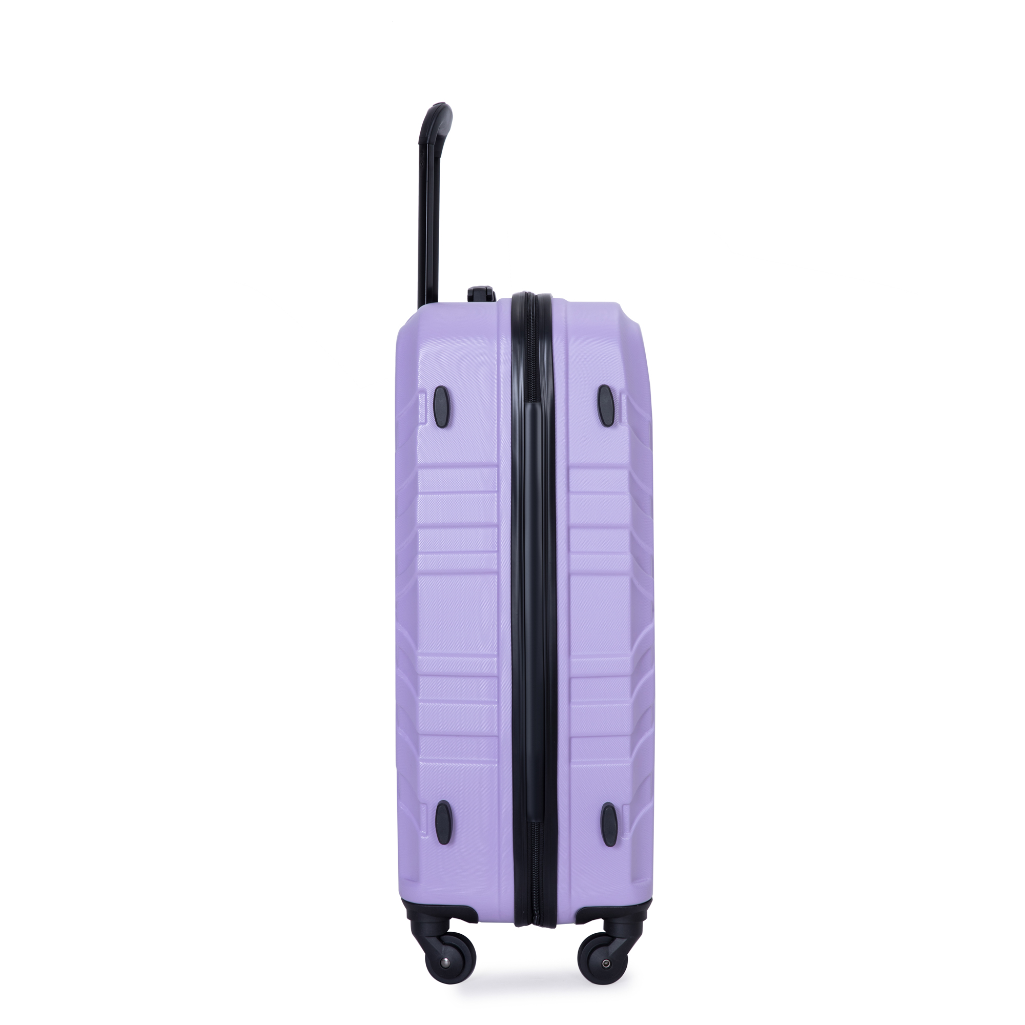 3 Piece Luggage Sets ABS Lightweight Suitcase with Two Hooks, Spinner Wheels, TSA Lock, (20/24/28), LIGHT PURPLE