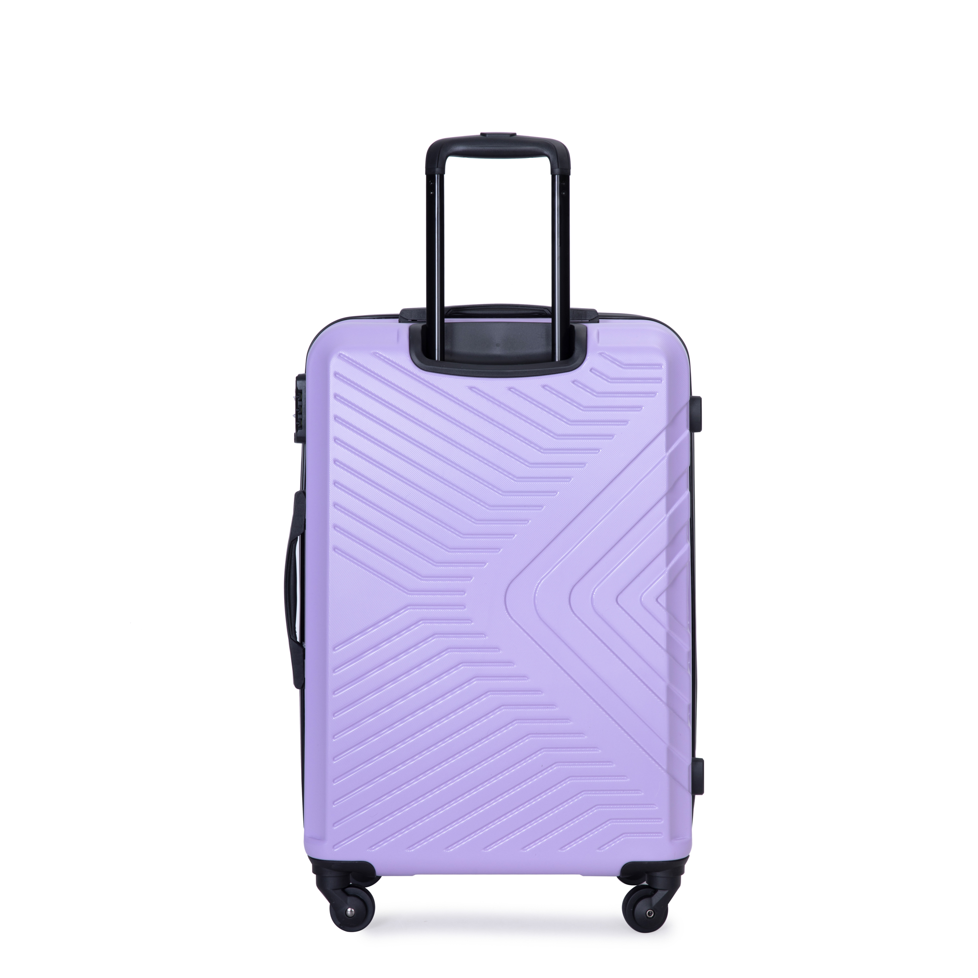 3 Piece Luggage Sets ABS Lightweight Suitcase with Two Hooks, Spinner Wheels, TSA Lock, (20/24/28), LIGHT PURPLE