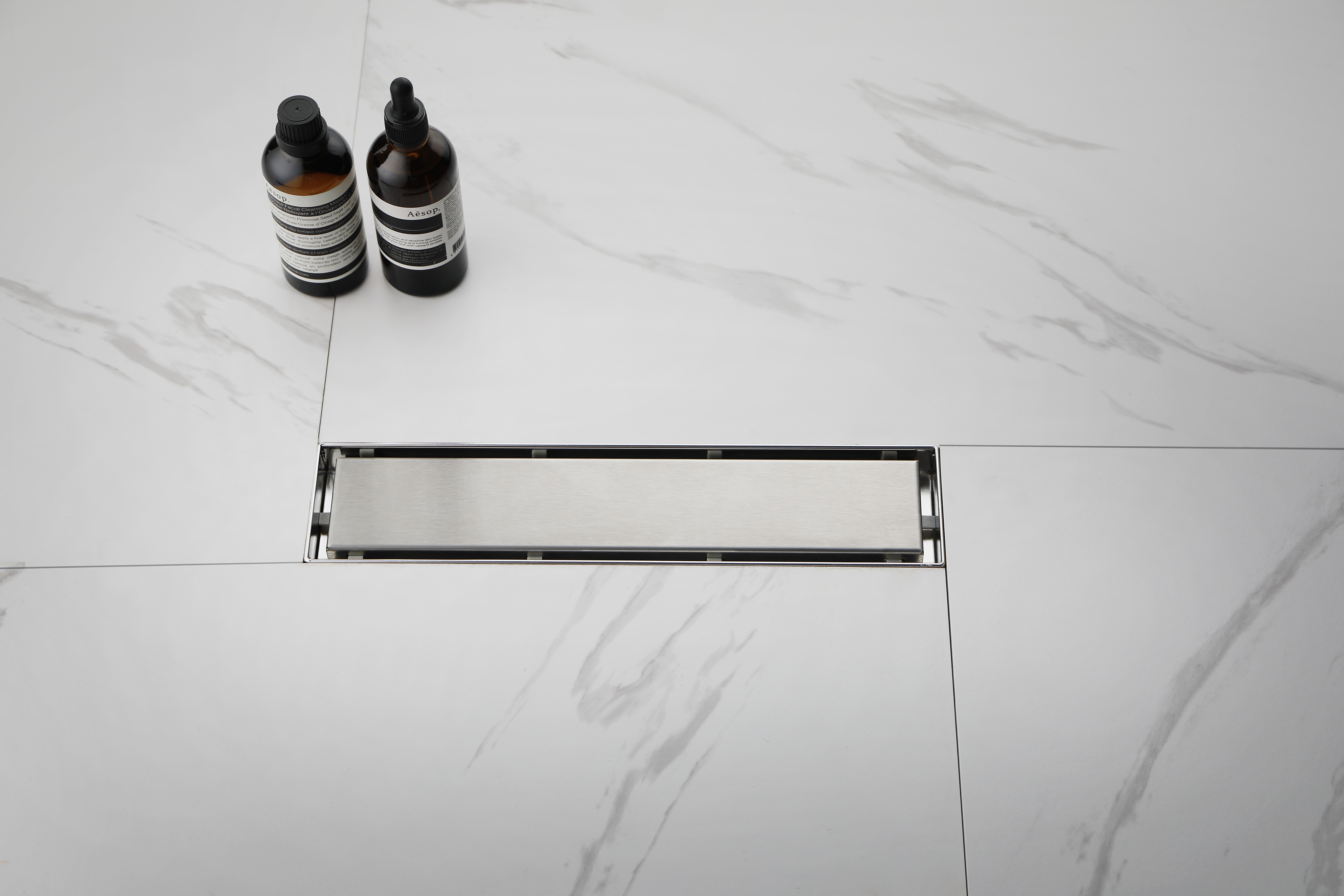 12 Inches Linear Shower Drain with Removable Cover, 304 Stainless Shower Drain  Included Hair Strainer and Leveling Feet