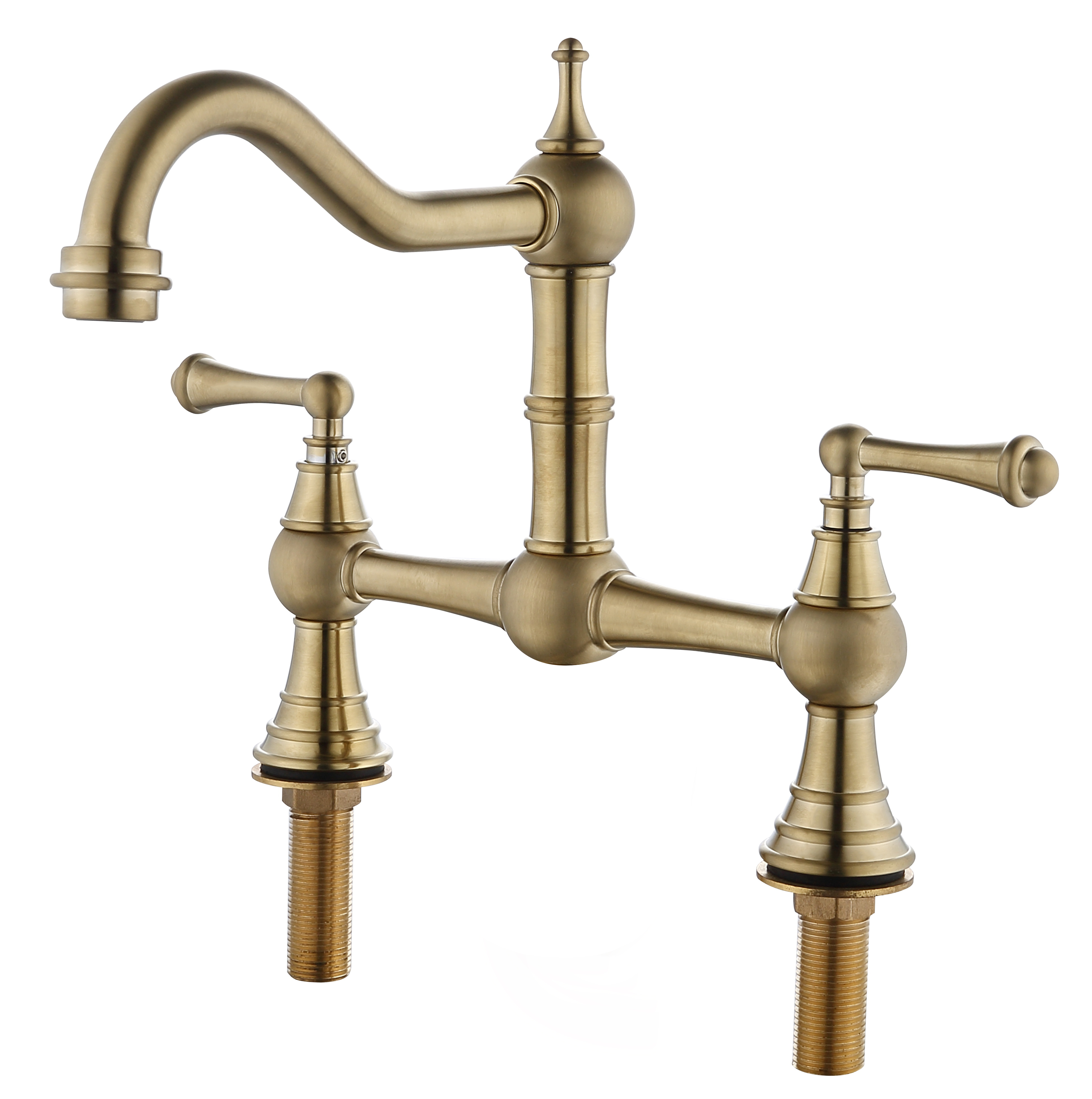 Double Handle Widespread Kitchen Faucet with Traditional Handles