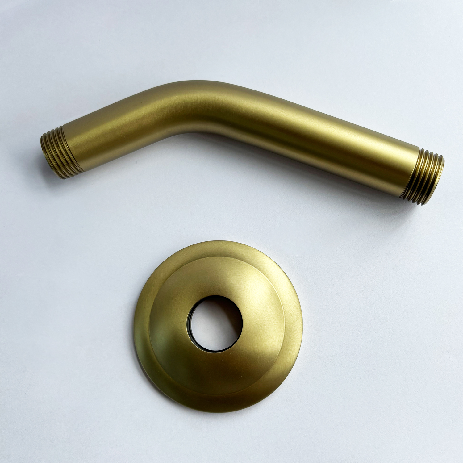 Shower Arm with Flange, 1/2 NPT Tapered Threads, Rain Shower Head Arm, Wall Mount Shower Extension Arm