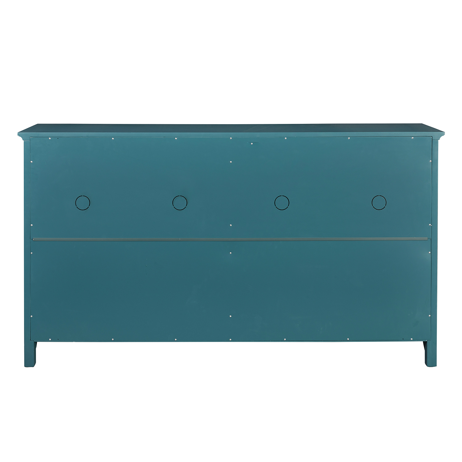 65" TV Console, Storage Buffet Cabinet, Sideboard with Glass Door and Adjustable Shelves, Console Table, Teal Blue