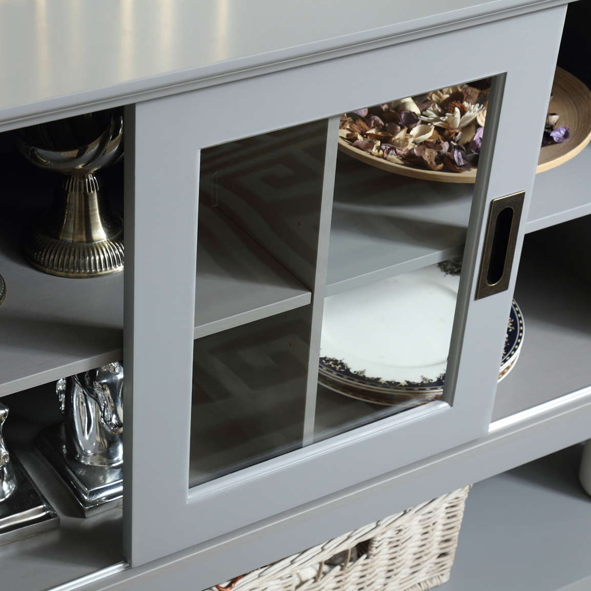 Sideboard Buffet Table with Doors,Grey