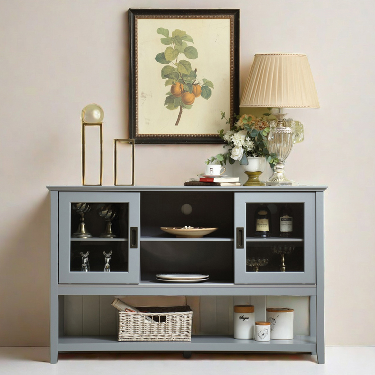 Sideboard Buffet Table with Doors,Grey