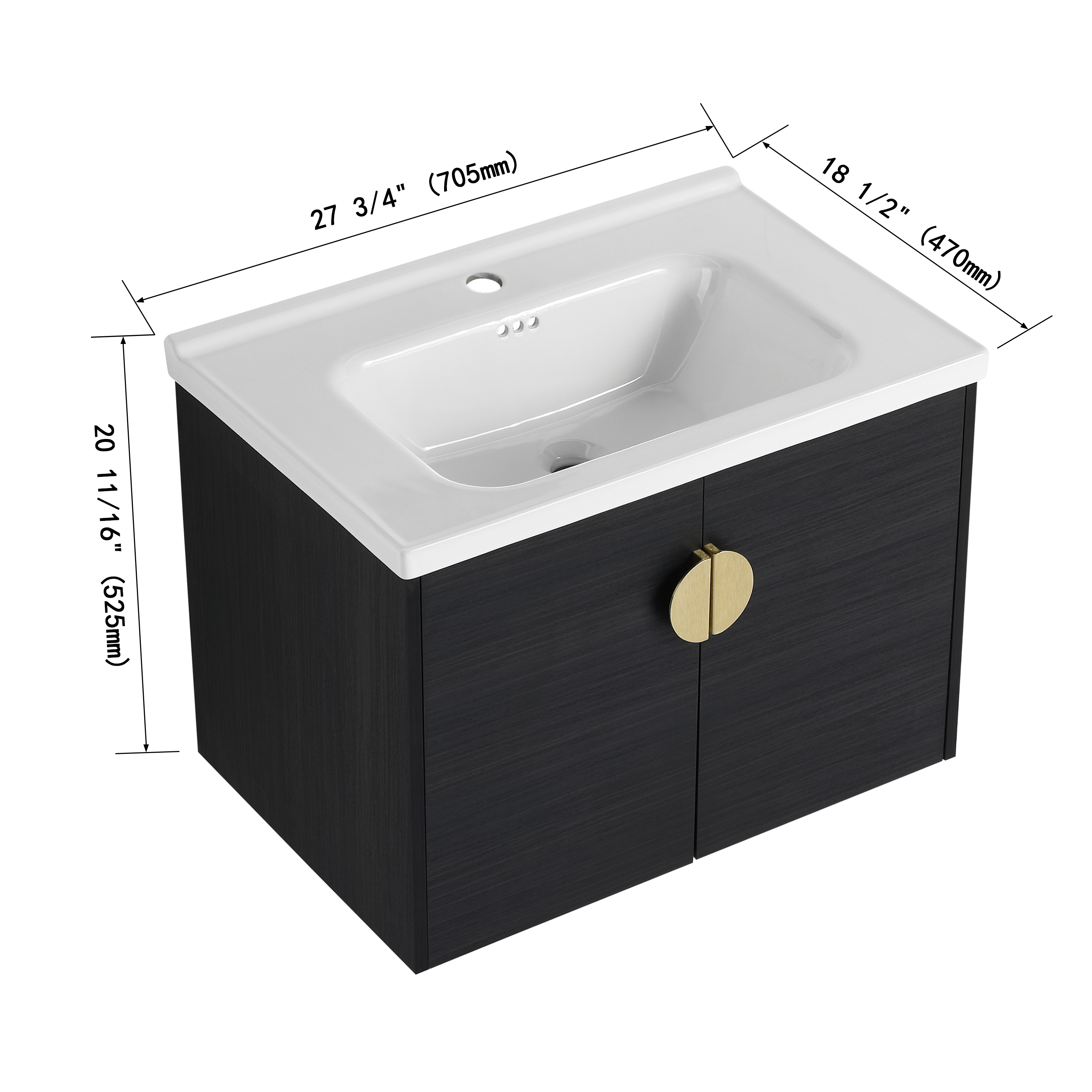 40 Inch Soft Close Doors Bathroom Vanity With Sink, and A Small Storage Shelves(BVC06328BCT-BVC07412LTK)