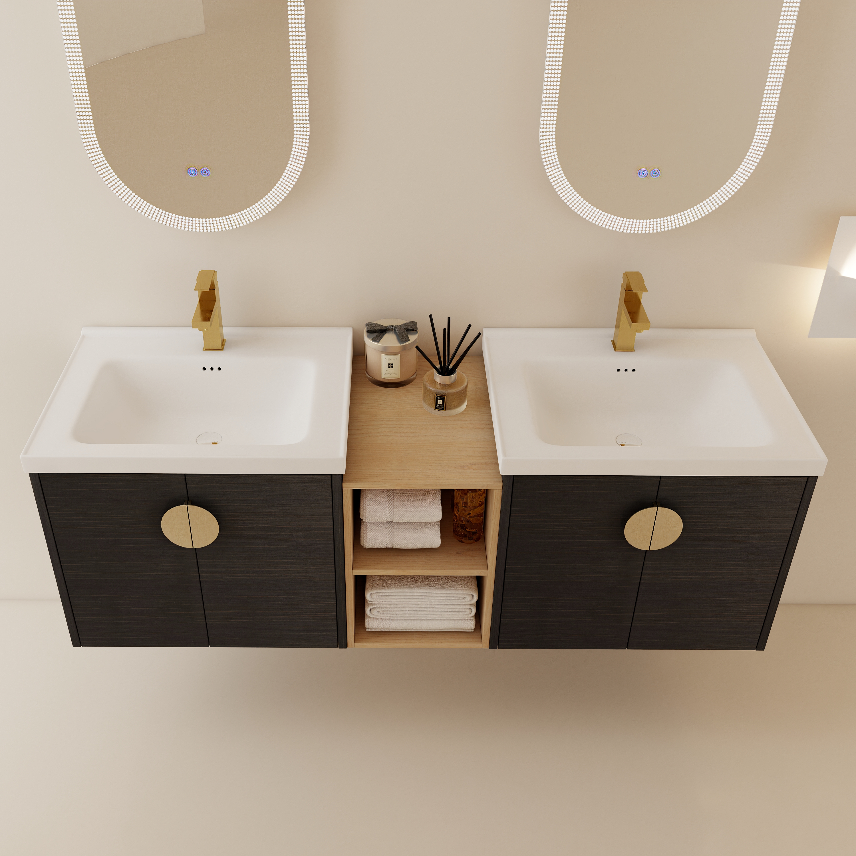 60 Inch Soft Close Doors Bathroom Vanity With Sink, and A Small Storage Shelves.BVC06360BCT