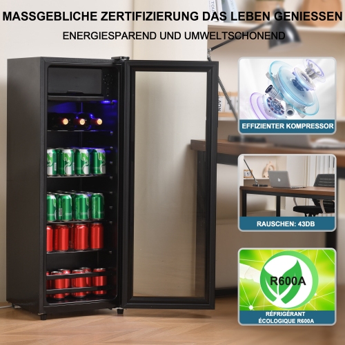 Mini frigo de chambre 128L (8L+120L) - Réfrigérateur à boissons